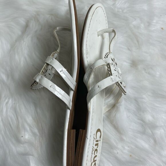 Circus by Sam Edelman medallion cut out white thong sandals size 11 - Picture 6 of 9